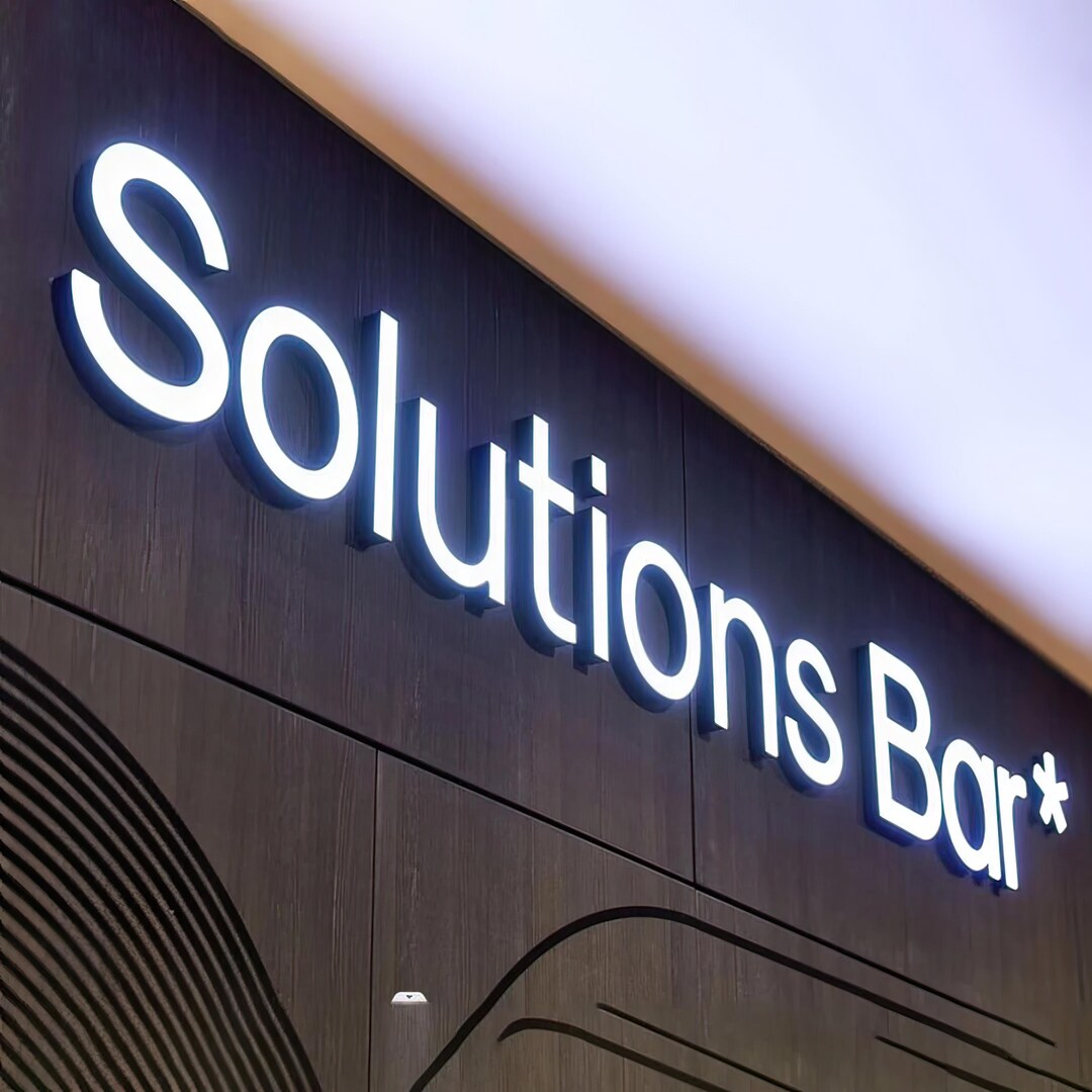 Custom Outdoor LED Business Sign: 3D Stainless Steel Letters - Etsy