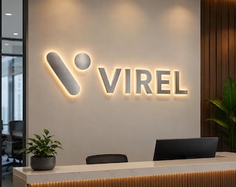 Custom Backlit Logo Sign, 3D Stainless Steel LED Channel Letters, Halo Lit Storefront Sign