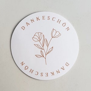 Dankeschön Sticker Set (ab 12 Stück), minimalistische Blumen