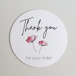 Thank you for your order Sticker set (from 12 pieces), minimalist, pink flowers