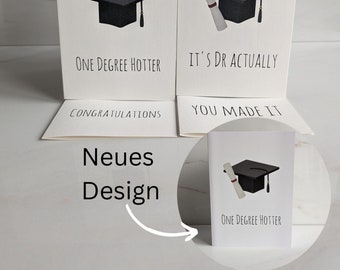 Graduation card, congratulations card, mortarboard, graduates, DIN A6