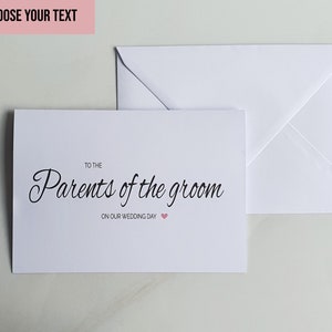 To the family of the groom on our wedding day Karte