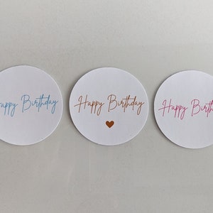 Happy Birthday Sticker Set (ab 12 Stück), Herz