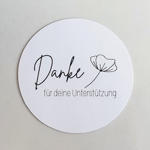Danke für deine Unterstützung Sticker Set (ab 12 Stück), minimalistische Blume