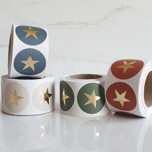 Sticker Stern gold (Set ab 10 Aufkleber), rund