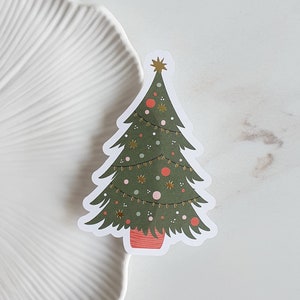Weihnachtsbaum Sticker mit Goldeffekt (ab 10 Stück)