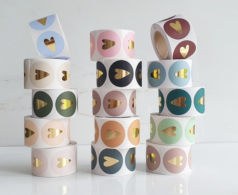 3000 Rote Herz Aufkleber - 12mm & 25mm Größen Für Basteln & Dekoration