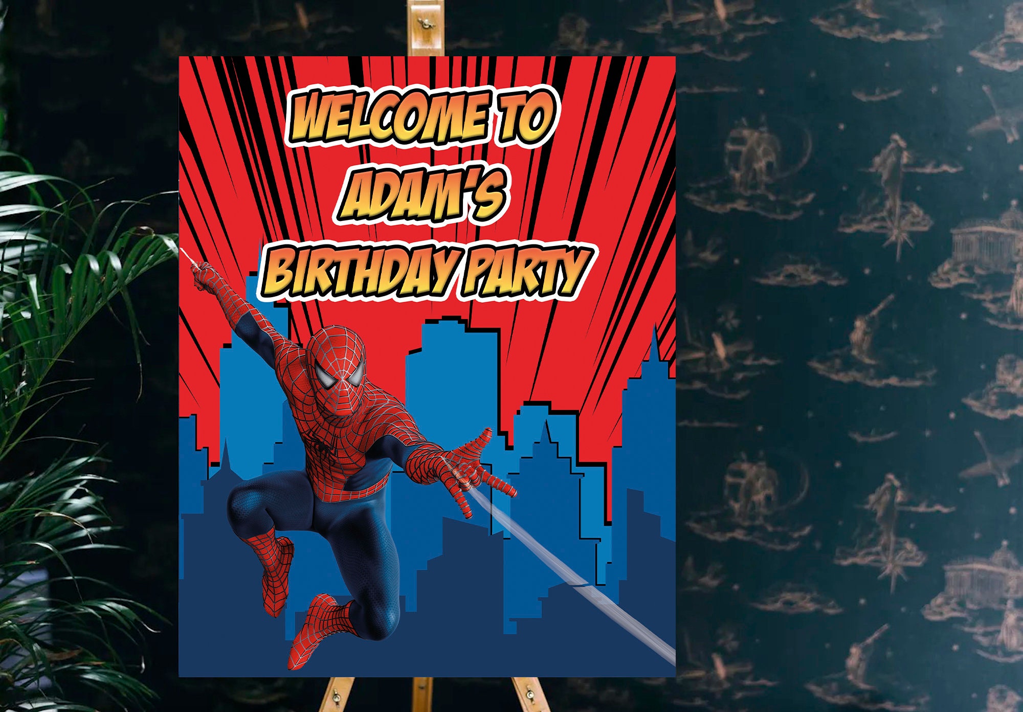 Spiderman Birthday Signspiderman Personalized Etsy