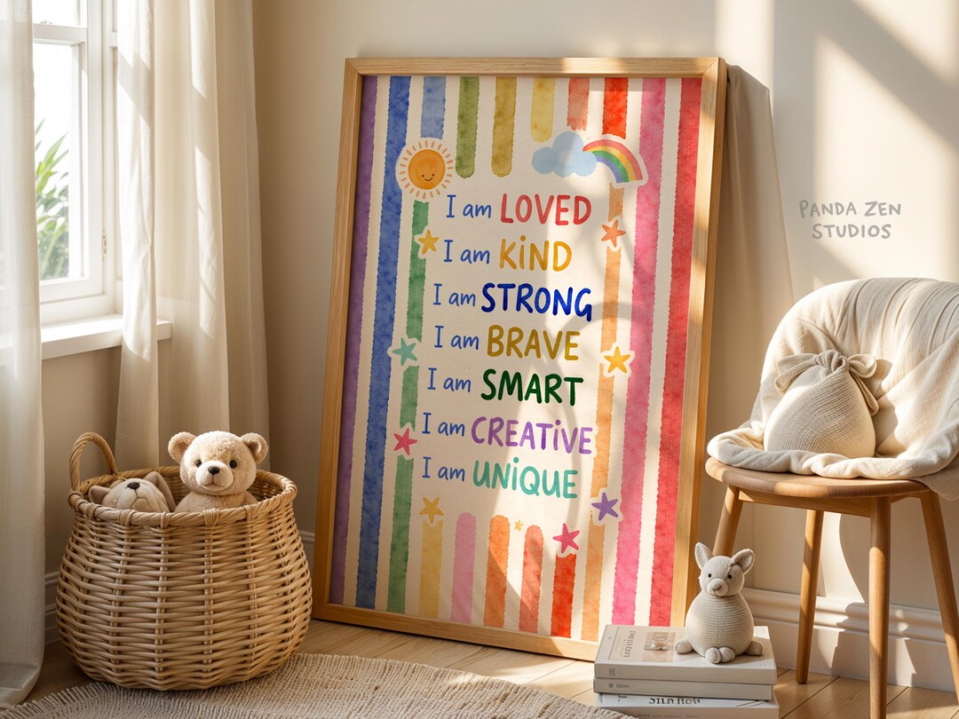 Kids Affirmations Wall Art Printable, Positive Affirmation Poster for ...