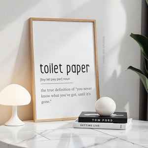 Toilet Paper Definition Print, Bathroom Printable, Bathroom Quote Print, Bath Decor, Funny Bathroom Wall Art, Instant Digital Download Gifts