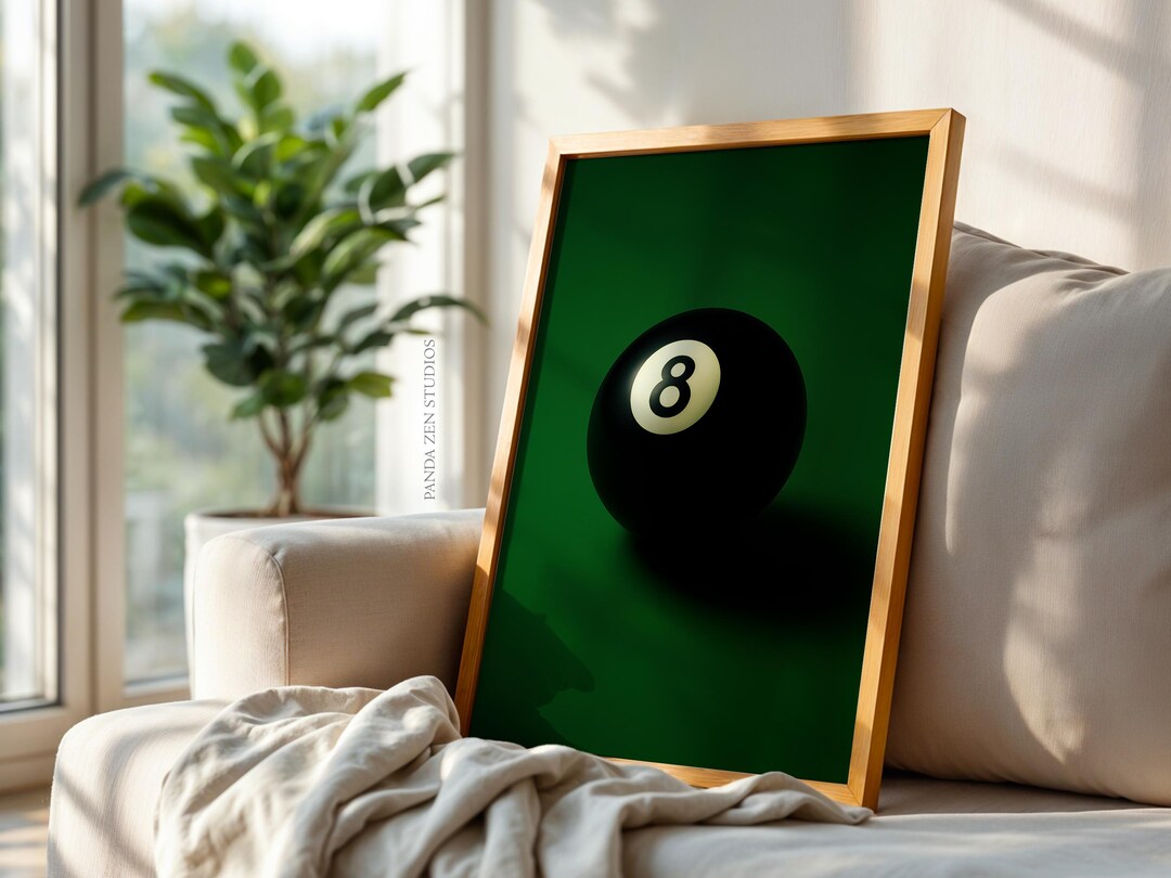 Lucky 8 Ball Printable Wall Art, Vintage Pool Ball Poster, Retro ...