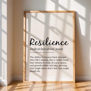 Resilience Definition Print, Printable Wall Art, Resilience Quote, Gym Poster, Motivational Wall Art, Inspirational Poster, Digital Download