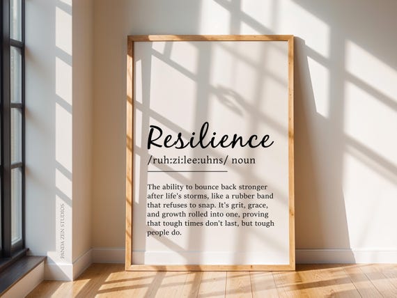 Resilience Definition Print, Printable Wall Art, Resilience Quote, Gym Poster, Motivational Wall Art, Inspirational Poster, Digital Download