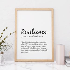 Resilience Definition Print, Printable Wall Art, Resilience Quote, Gym Poster, Motivational Wall Art, Inspirational Poster, Digital Download