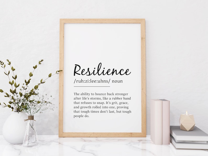 Resilience Definition Print, Printable Wall Art, Resilience Quote, Gym Poster, Motivational Wall Art, Inspirational Poster, Digital Download