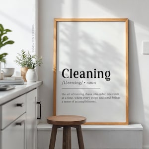 Impresión de definición de limpieza, arte de pared imprimible de limpieza, obra de arte de limpieza, impresión de cita de limpieza, regalos de diccionario de limpieza, descarga digital