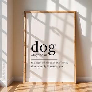 Dog Definition Print, Dog Dictionary Print, Birthday Gift Idea, Gift For Him, Dog Printable Wall Art, Dog Owner Print Gift, Digital Download