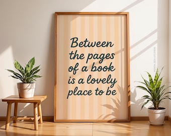 Book Lover Wall Art Print, Cute Book Club Poster, Funny Reading Quote for Bibliophiles, Cozy Reading Nook Printable Decor, Digital Download