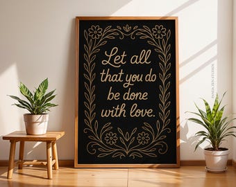 Vintage Inspirational Quote Wall Art Printable, Home Decor Scripture Print, Faith Quote Digital Download, Religious Art Gift for Believers
