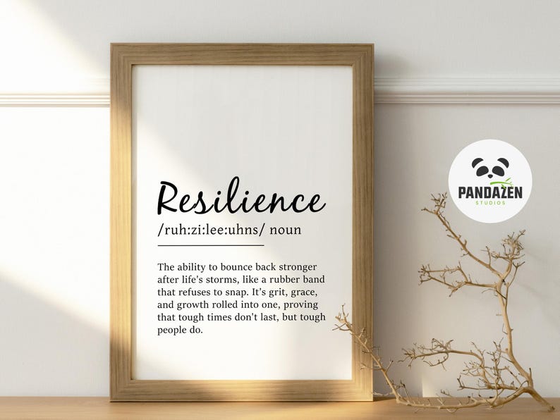 Resilience Definition Print, Printable Wall Art, Resilience Quote, Gym Poster, Motivational Wall Art, Inspirational Poster, Digital Download