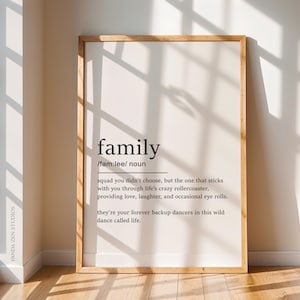 Family Definition Poster Printable, Dictionary Art, Family Art Print, Wall Art Digital Print, Definition Sign Template, Definition Poster