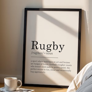 Rugby Definition Print, Rugby Poster, Rugby Gifts, Father's Day Rugby Gifts for Dad, Gifts for Her, Rugby Print, Rugby Art, Gifts for Boys