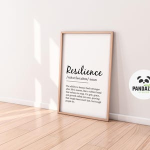 Resilience Definition Print, Printable Wall Art, Resilience Quote, Gym Poster, Motivational Wall Art, Inspirational Poster, Digital Download