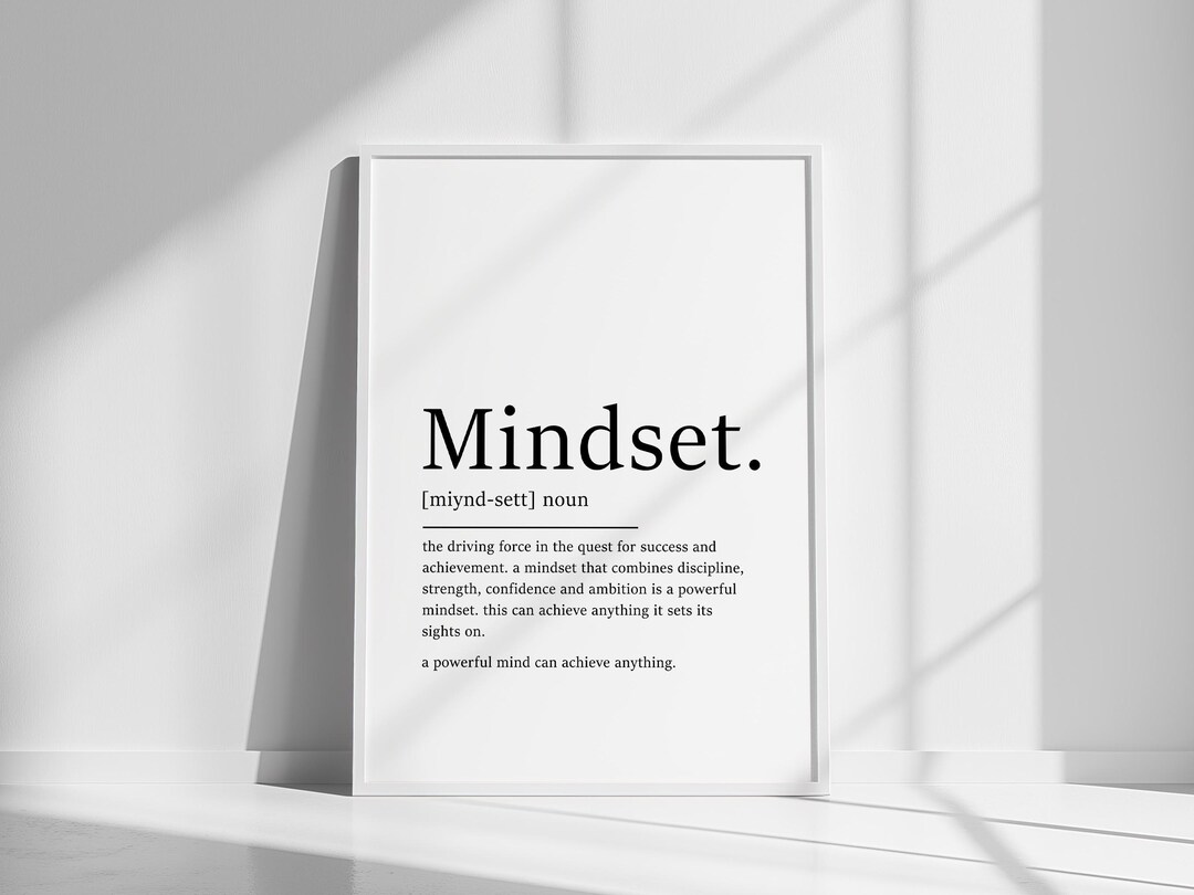 Mindset Definition Print, Inspirational Office Wall Art Decor Print ...