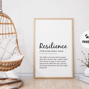 Resilience Definition Print, Printable Wall Art, Resilience Quote, Gym Poster, Motivational Wall Art, Inspirational Poster, Digital Download