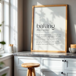 Baking Definition Print, Baking Birthday Gifts, Baking Quote Poster, Baking Gifts, Baker Mom Gift, Baking Christmas Gifts, Bakery Decor Gift