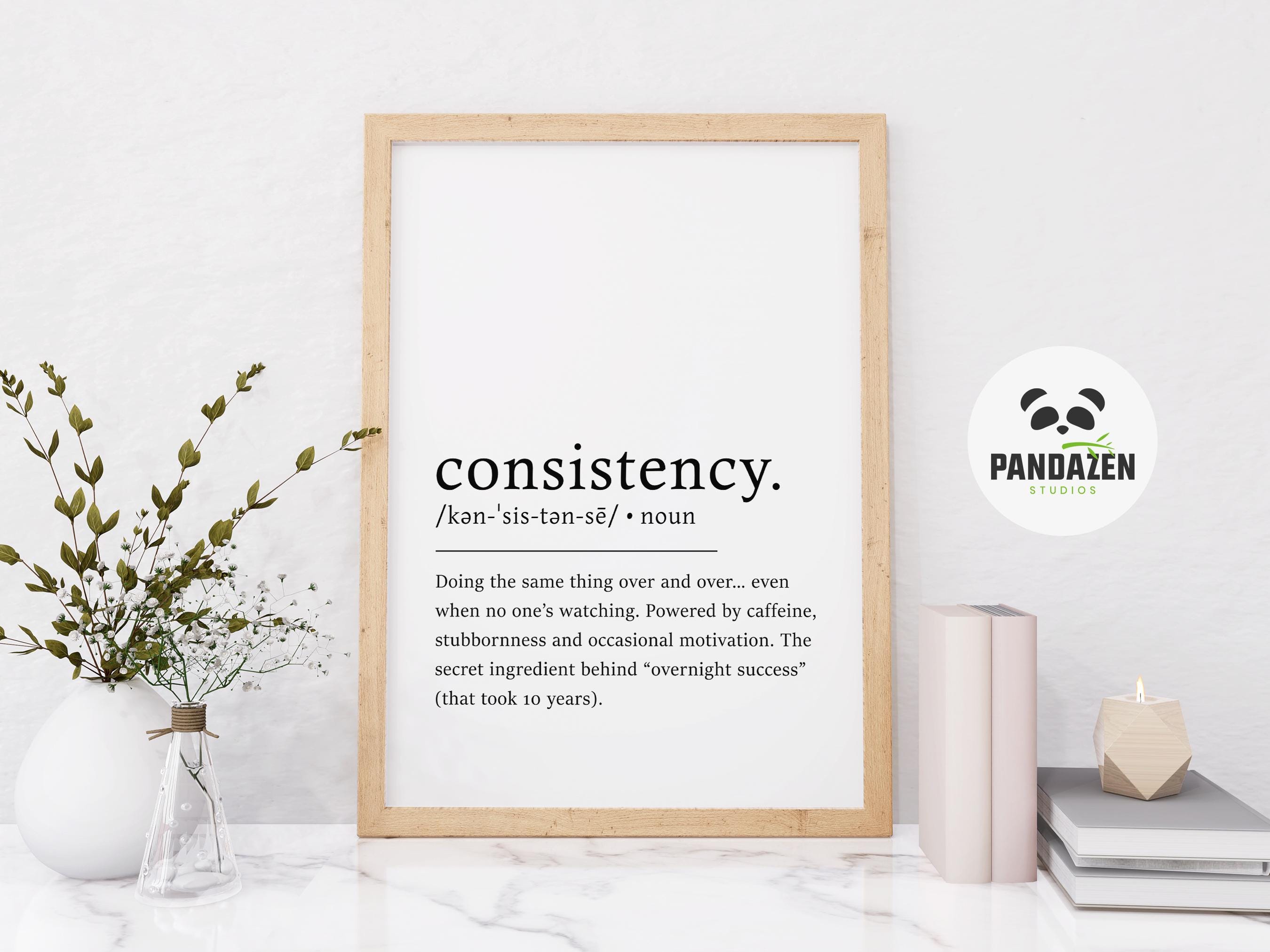 Consistency Definition Print, Motivational Office Wall Art ...