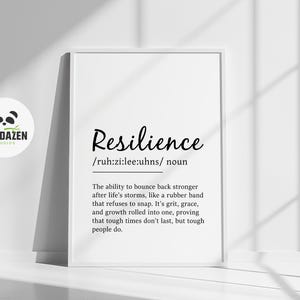 Resilience Definition Print, Printable Wall Art, Resilience Quote, Gym Poster, Motivational Wall Art, Inspirational Poster, Digital Download