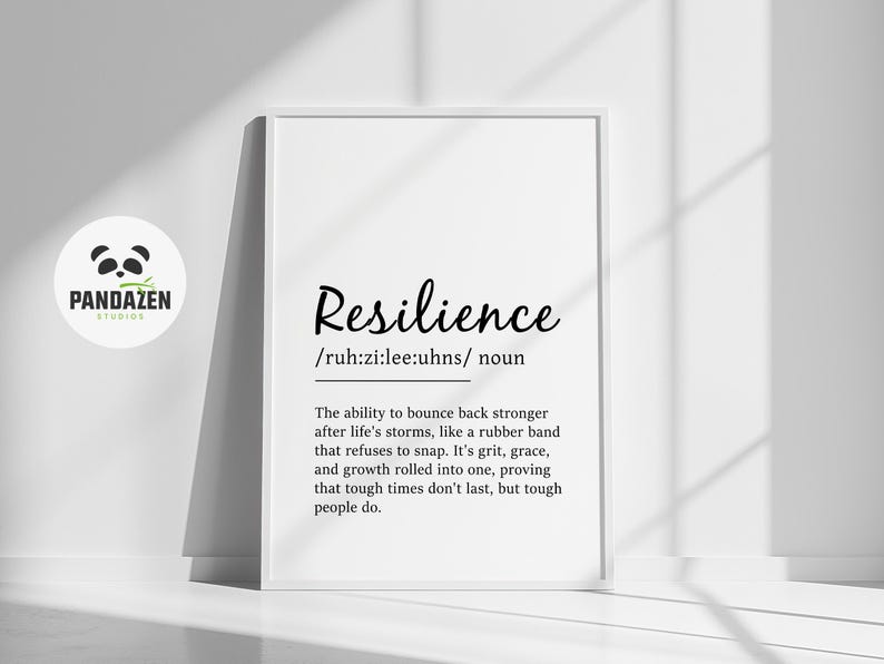 Resilience Definition Print, Printable Wall Art, Resilience Quote, Gym Poster, Motivational Wall Art, Inspirational Poster, Digital Download