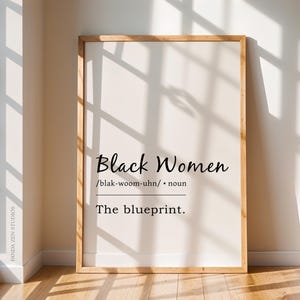 Black Women Definition Print, Empowering Wall Art for Modern Spaces, Women Empowerment, Self-Empowerment Digital Artwork, Mindfulness Print