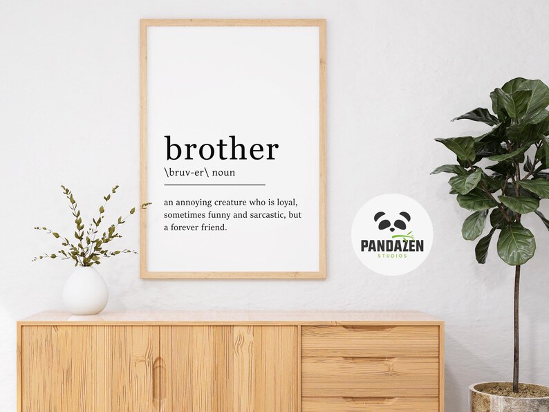 Brother Definition Sign Brother Definition Print, Brother Gift, Brother Print, Funny Definition ...