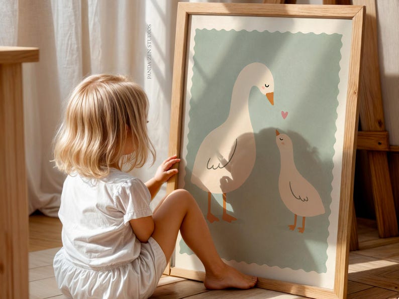 Mama Duck Nursery Wall Art Printable, Cute Duck Baby Room Decor, Animal ...