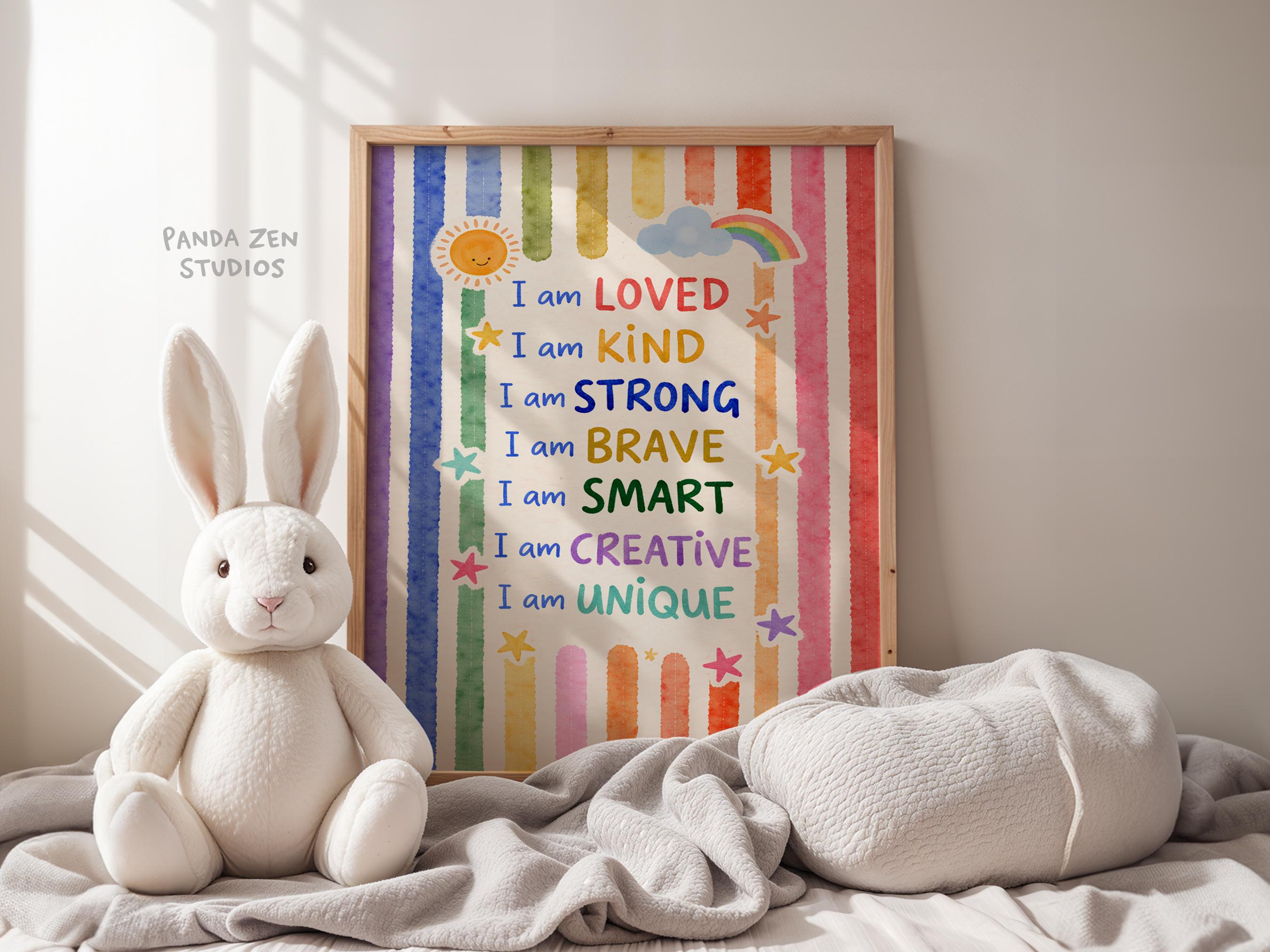 Kids Affirmations Wall Art Printable, Positive Affirmation Poster for ...