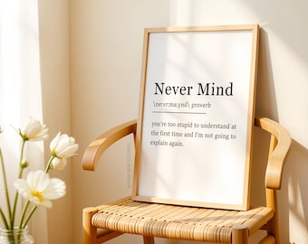 Impresión de definición de "No importa", impresión artística de diccionario, impresión de cita de libro, impresión de definición de oficina, decoración de arte de pared, impresión de definición, regalo para ella