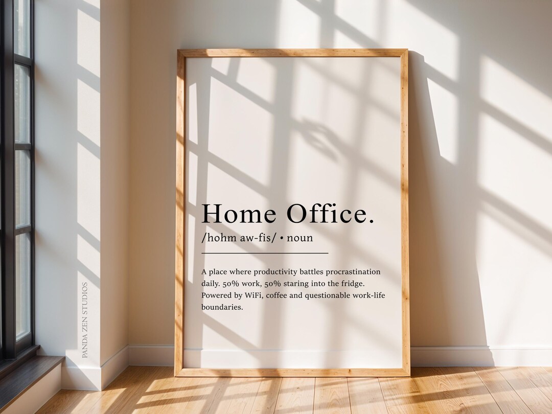 Home Office Definition Print, Funny Work From Home Wall Art, Remote ...
