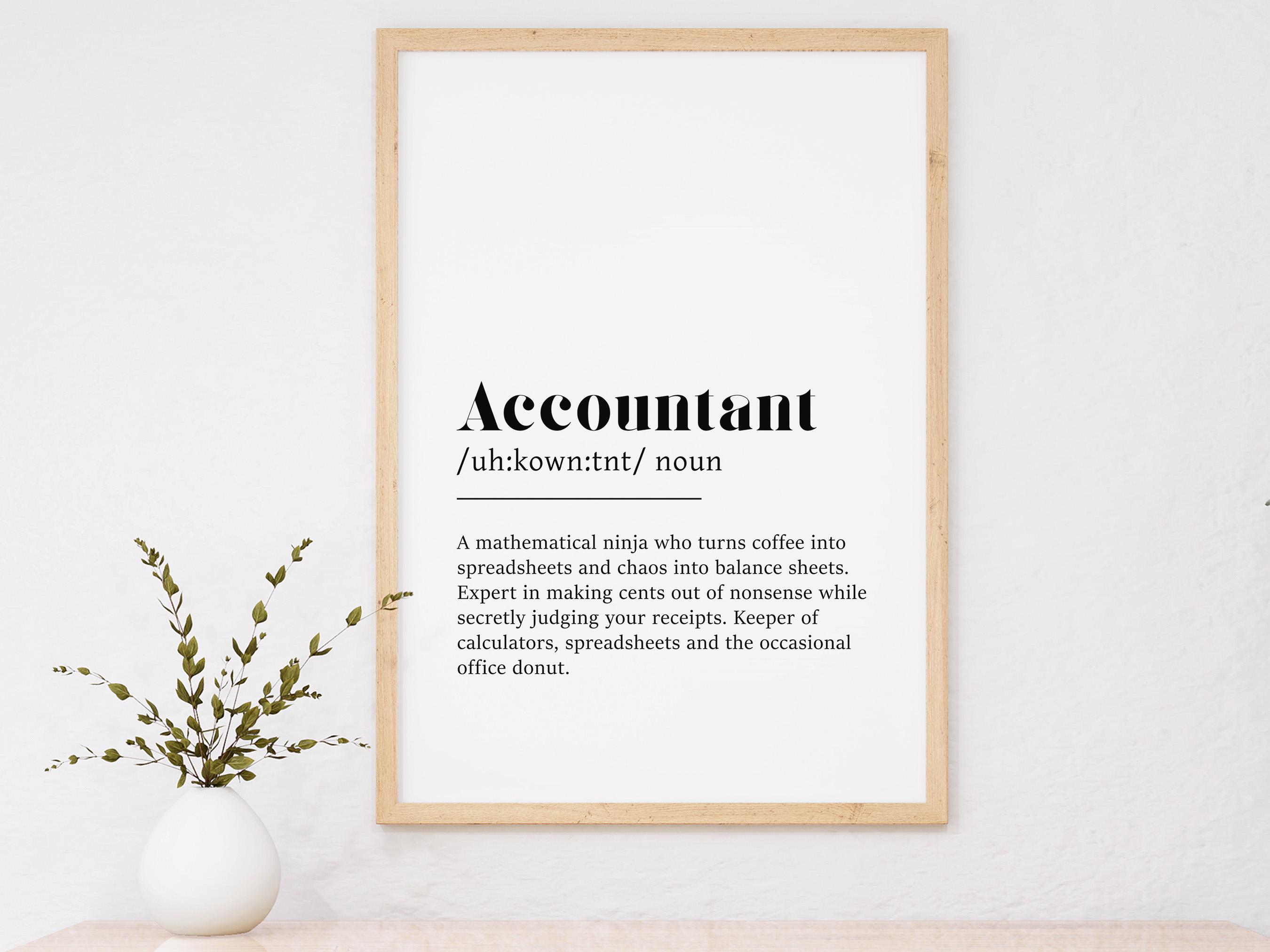 Accountant Definition Print, Gift for Accountant, Gift for Coworker ...