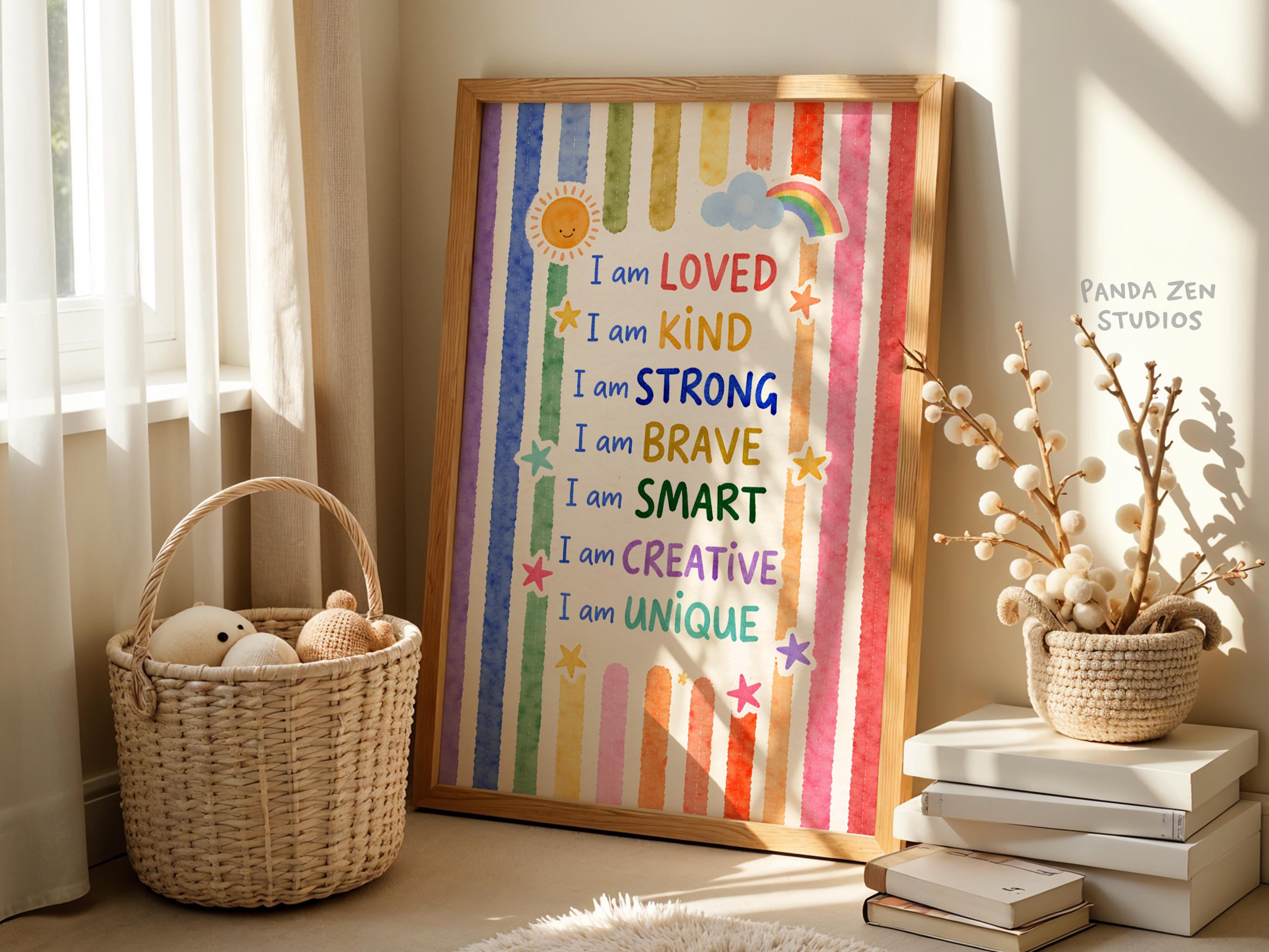 Kids Affirmations Wall Art Printable, Positive Affirmation Poster for ...
