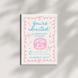 Editable 30th Birthday Invitation Template | Canva Editable Party Invite for Her | Digital Download for 21st Birthday Celebration
