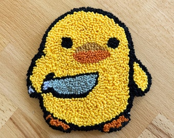 Angry Chick Handmade Coaster/Magnet | Punch Needle