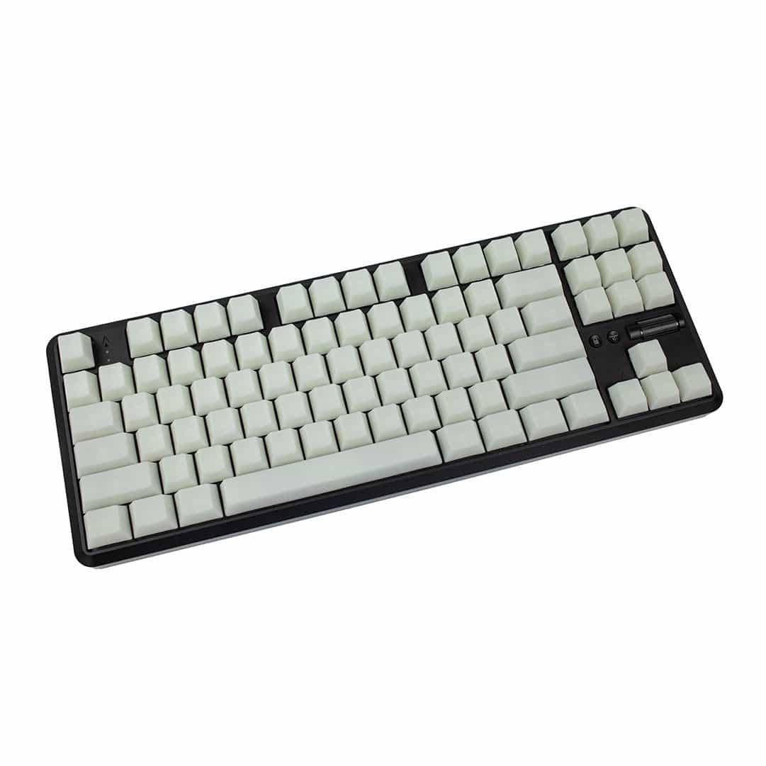 POM Jelly White Keycaps Blank 108 keycap set With 1.75u Shift 