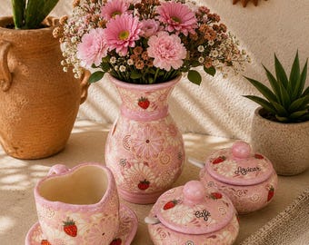 Mexican Talavera Strawberry Pottery | Handmade & Handpainted Ceramic Kitchen Decor