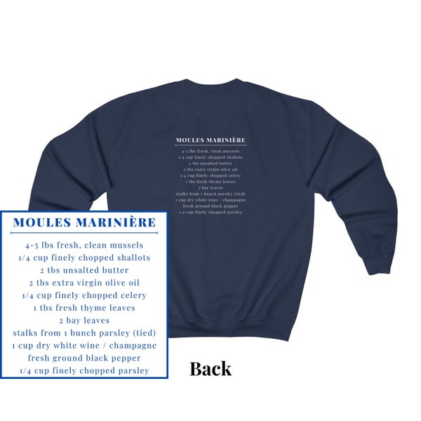 Moules Marinière (Mussels) Recipe Crewneck Sweatshirt