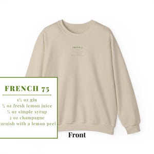 French 75 Recipe Crewneck Sweatshirt