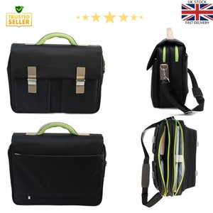 15,6 Porte-documents pour ordinateur portable Sac de travail avec deux cadenas Sac de travail Sac à bandoulière imperméable en nylon