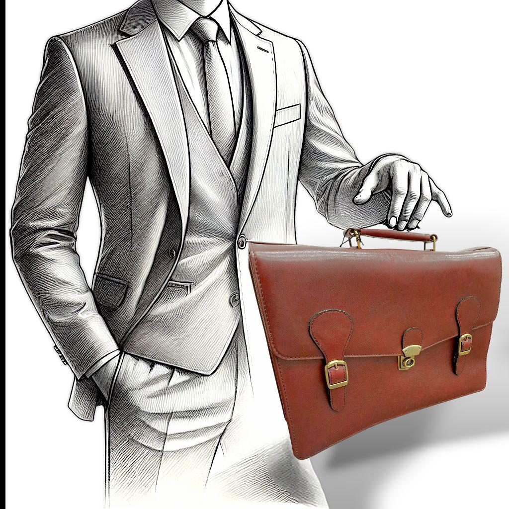 Burgundy Leather Briefcase: Tassia London, Top Handle & Shoulder Strap