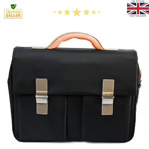 Sacoche pour ordinateur portable 15,6 pouces avec deux cadenas Sacoche de travail en nylon Sac à bandoulière étanche